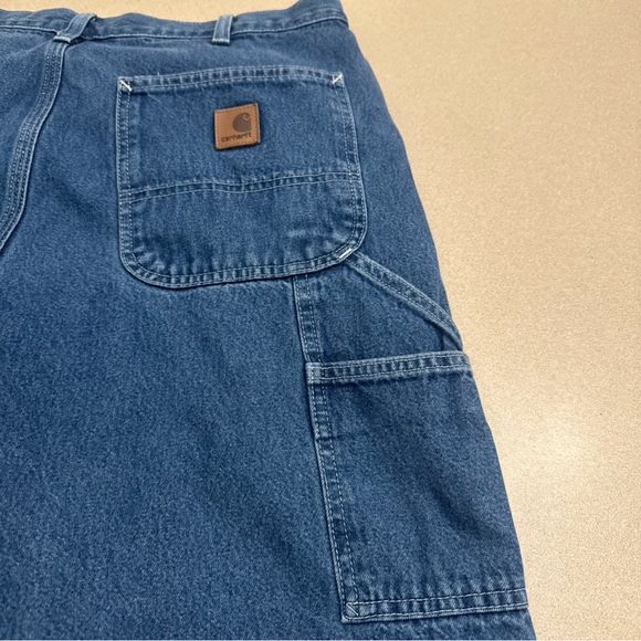 Carhartt Carpenter Jeans Mens 36x30 Blue Original Dungaree Fit Straight B13 DST - Picture 3 of 12